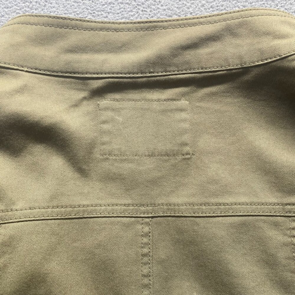 AMI Jean Jacket Womens Size 1X Green Stretch Denim Grommet Hook Eye Festival - Picture 6 of 16